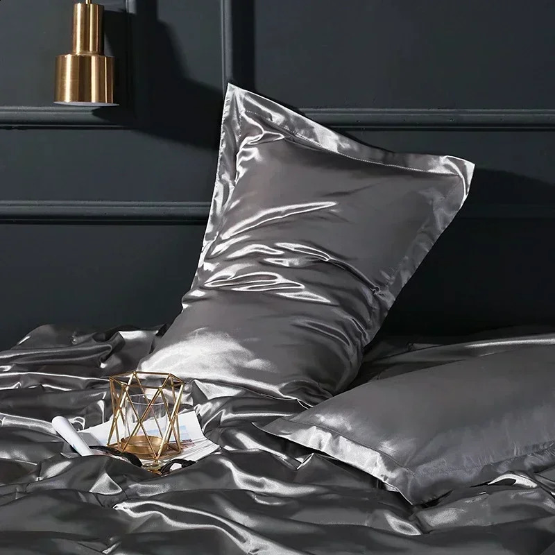 Blending Mulberry Silk Pillowcase Satin Soft Silky Two-sided Pillow Case Skin Beauty Skin Friendly Pillow Cover Solid 240725