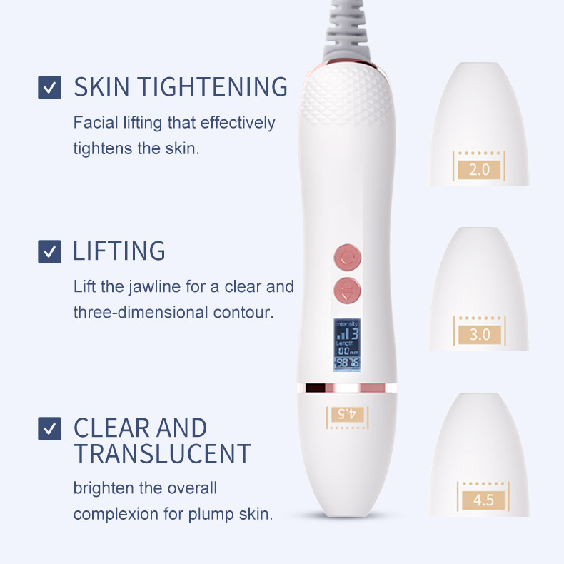 2025 New Portable HIFU Ultrasound Skin Resurfacing Smas Fascia Wrinkle Removal Anti-aging Skin Rejuvenation 2 Handles HIFU Beauty Instrument