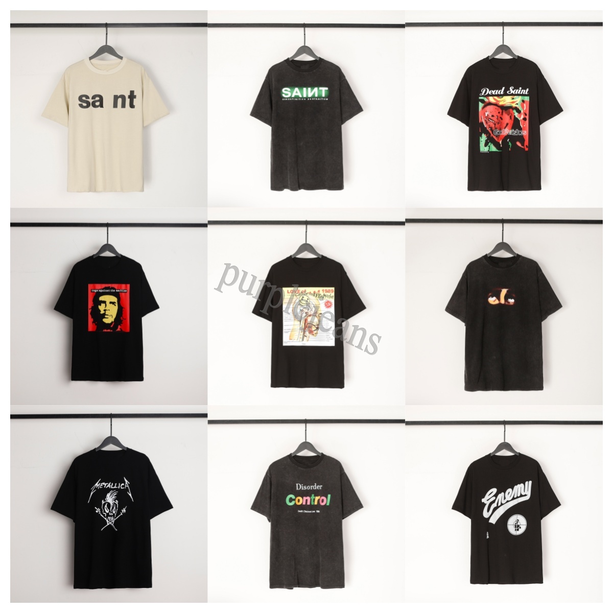 Men's T Shirts Kaus Atasan Cuci Musim Panas SAINT MICHAEL Rapper Ukuran Besar Retro Fashion Streetwear Kodok Drift untuk Pria Uniseks