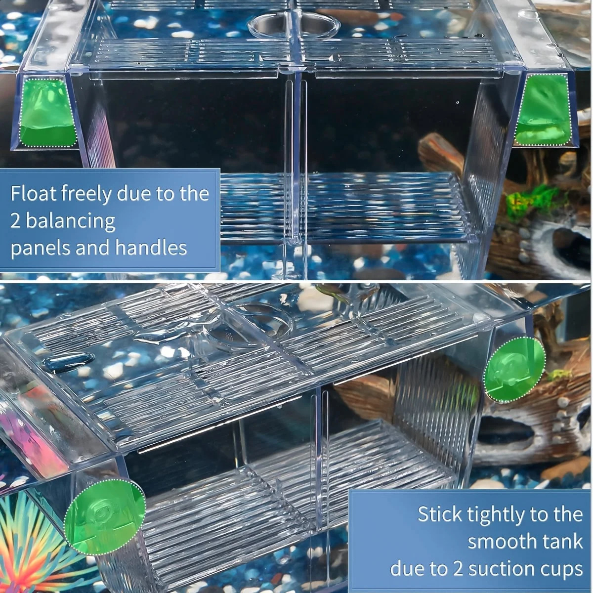 Fish breeding box acrylic fish isolation box with suction cups aquarium incubator suitable for baby fish shrimp clownfish 250530