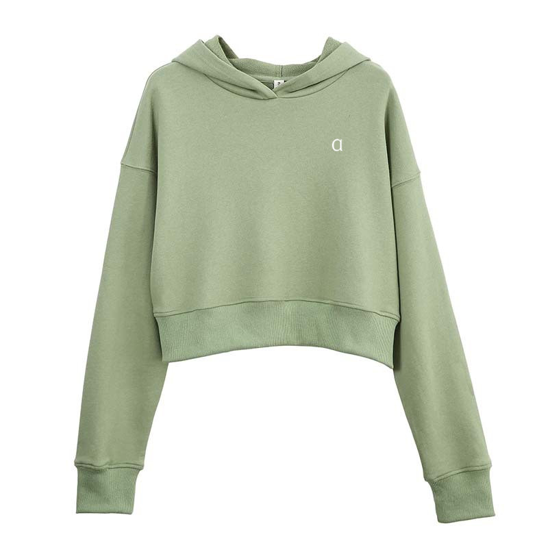 A-0977 Women Sweater Long Sleeves Pullover Outfit Solid Color Zipper Gym sweatshirt Tight Fitness Outfit Sportswear For Lady