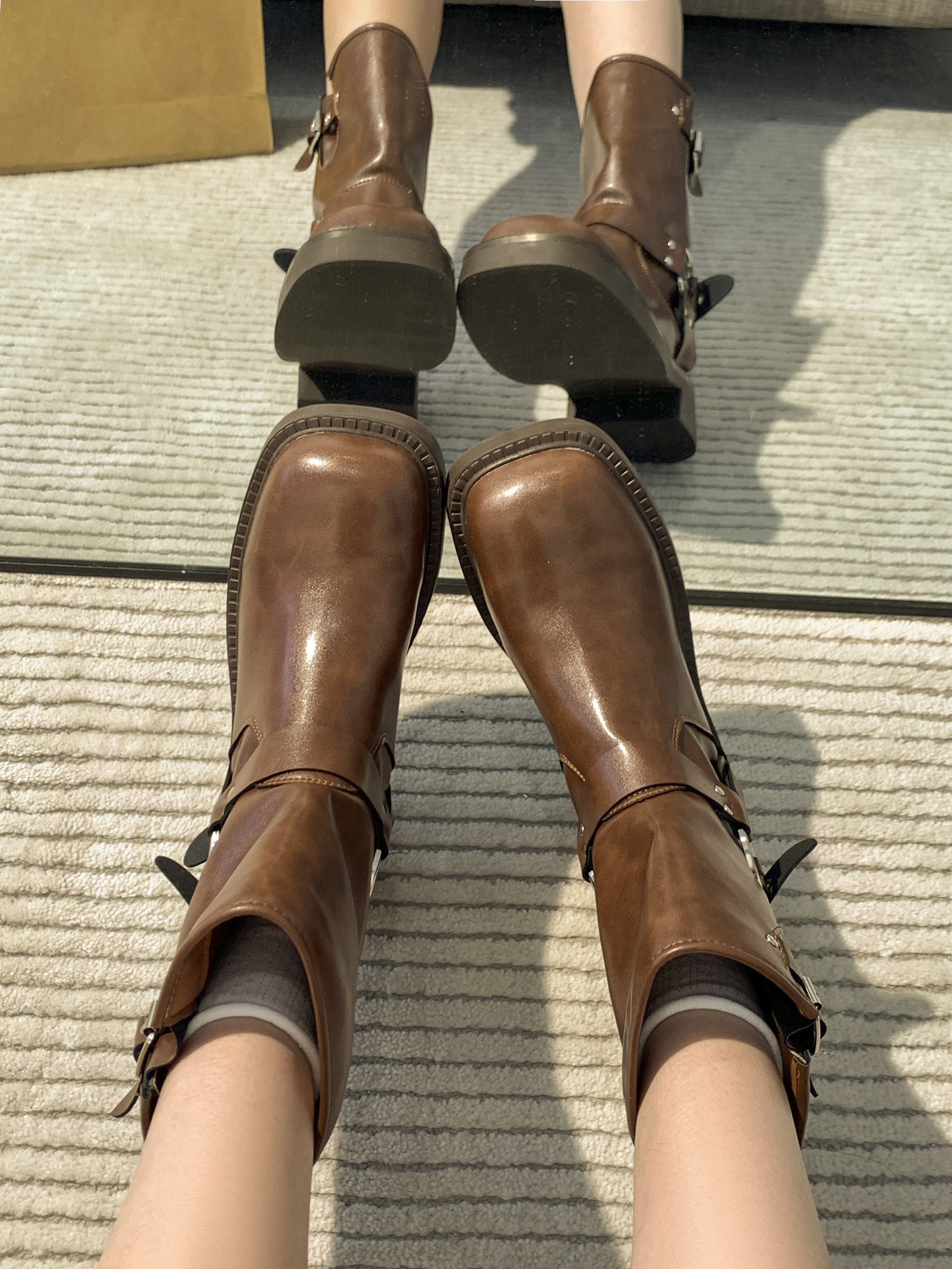 Martin Style Women boots Vintage Square Toe Ankle Boots Free shipping Lhshoe