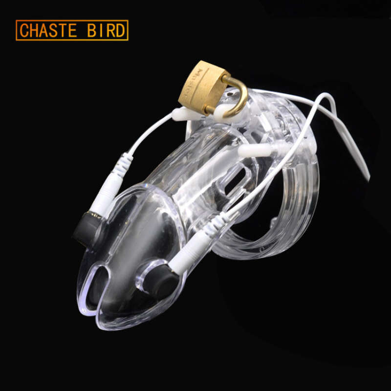 BIRD CHASTE Standard Cage Male Electro Chastity Device (ECB) Shock Belt Cock Penis Lock Plastic Adult Sleeve Sex Toys A191
