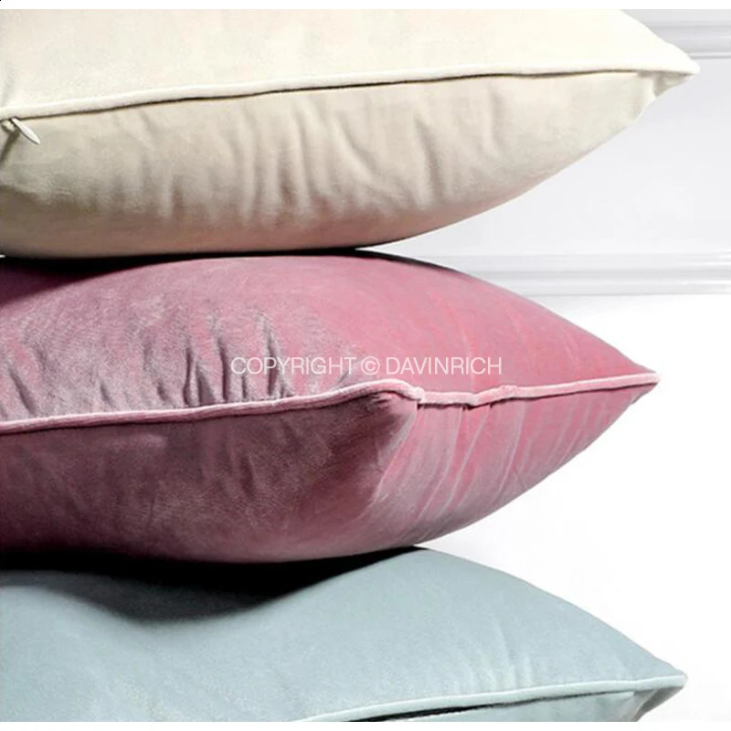 DAVINRICH Italian Velvet Throw Pillow Covers Soft Decorative Solid Square Cushion Pillow Case For Sofa Couch Bedroom Olive Green 240725 - view 5