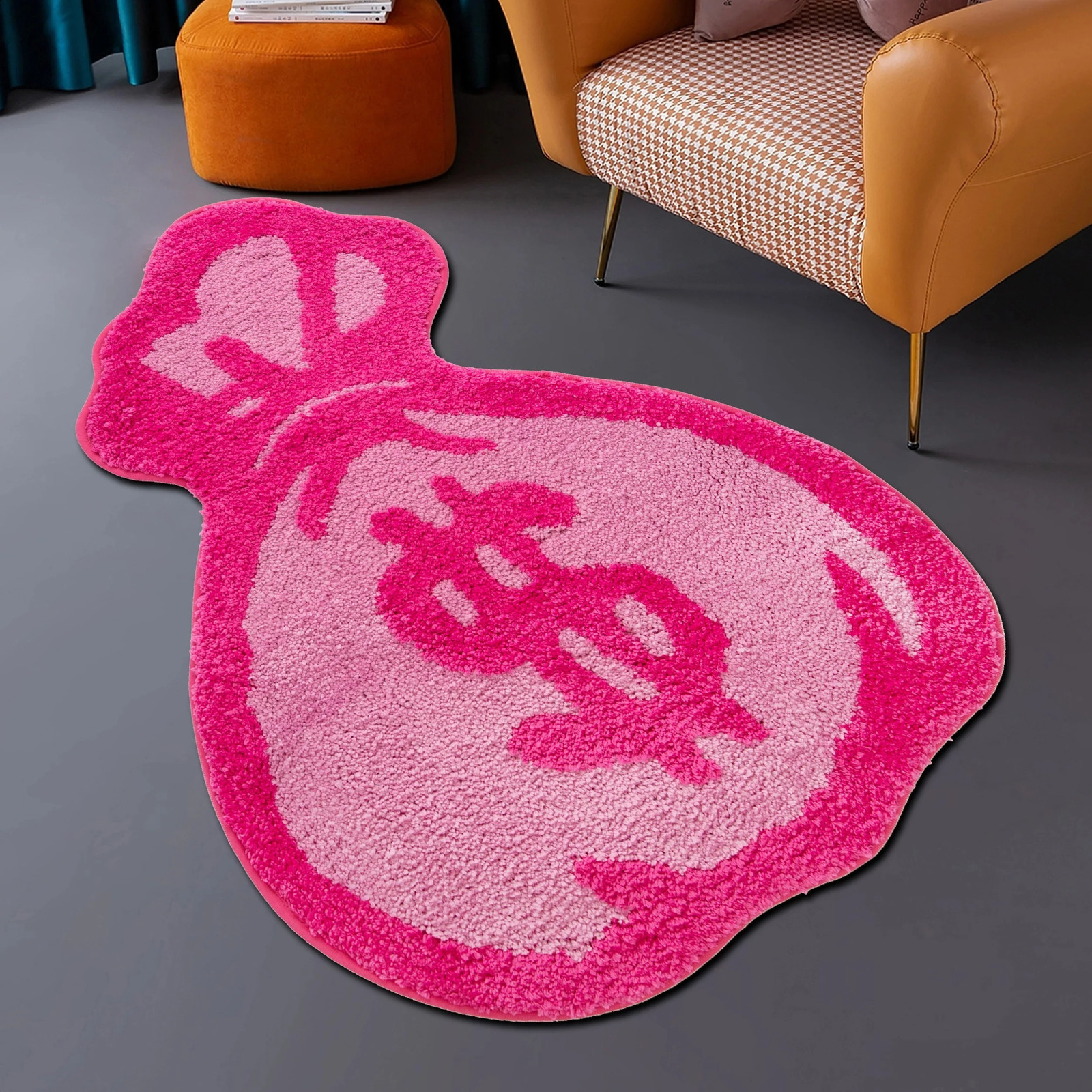 Creative Wallet Carpet Soft Fluffy Tufted Velvet Cartoon Area Rugs Anime Home Soft Fur Carpet Children Girls Bedroom 240725