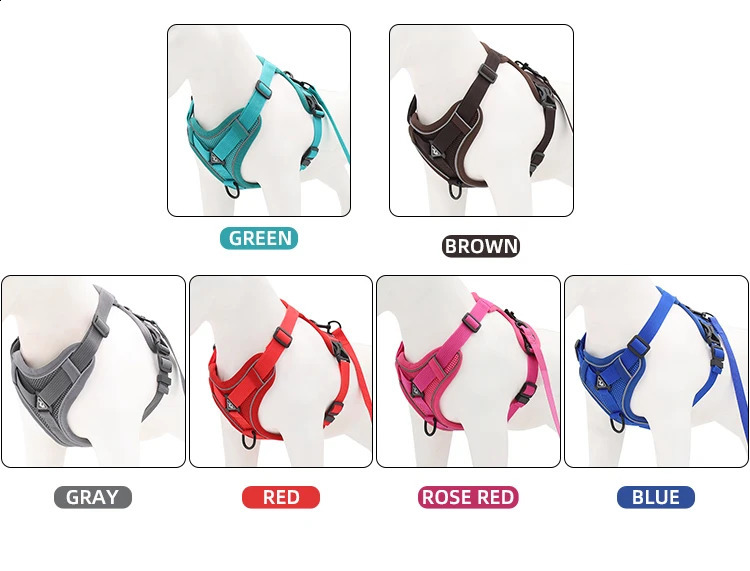 2025 new Dog Harness Puppy Cat No Pull Breathable Mesh Reflective Saddle For Small Medium Dogs Cats Adjustable Pug Pet Supplies 240724