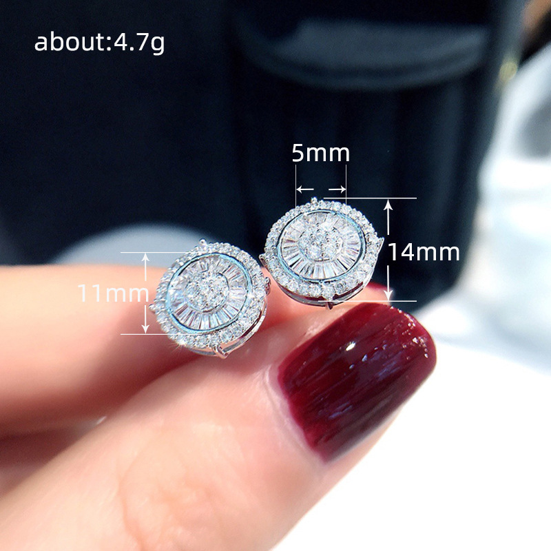 Sparkg Sterg Sier Princess Cut Cubic Zirconia Wedding Stud Earrings for Women