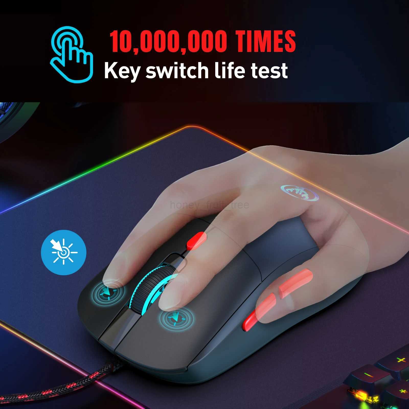 6 Keys Wired Gaming Mouse Adjustable 3600dpi 7 Colors RGB Comfortable Mice for Home Office Laptop Computer GamerM240725 - view 3