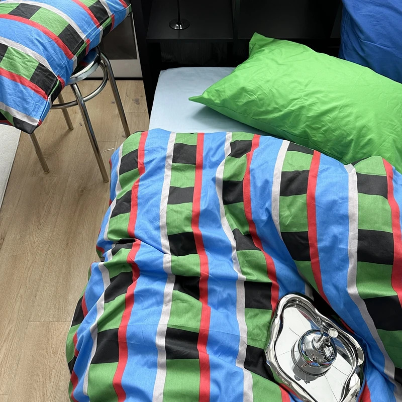 Bed Linen Duvet Cover Stripe Boys Girls Twin Queen Size Duvet Cover Pillowcase Bedding Adult Fashion Home Textile Nordic Sling 240725