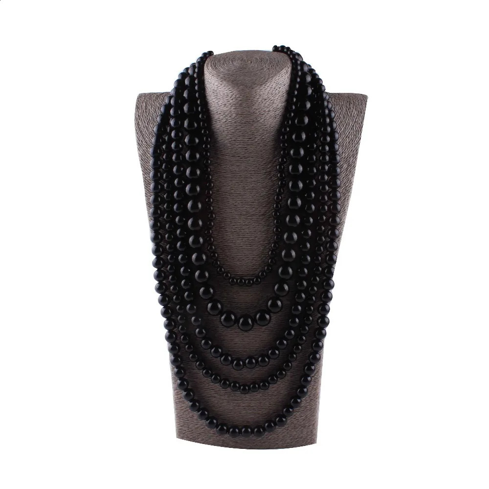 JIOFREE big beads Simulated Pearl Necklace multi layer necklace Statement Necklace women Bohemian party women jewelry 240719bj