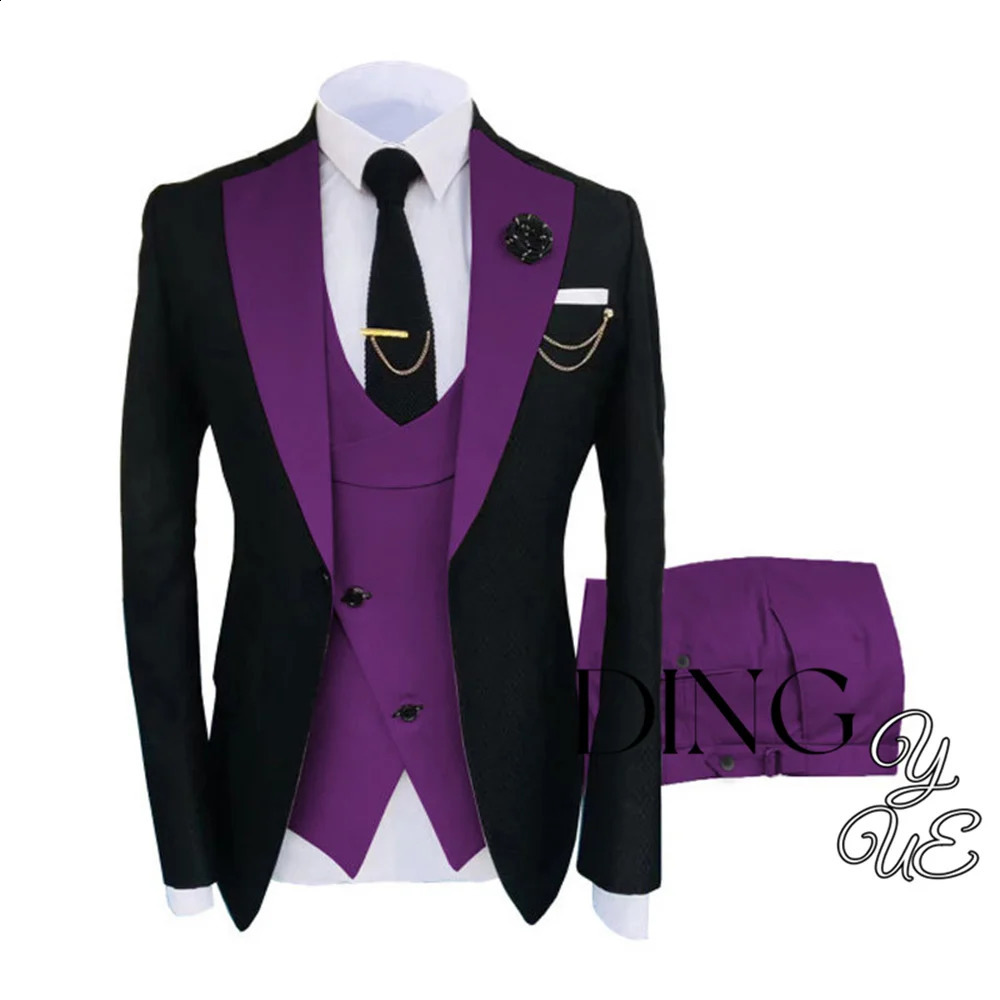 Classic Burgundy Slim Fit Custom Made Mens Suits Wedding For Groom Tuxedos 3 Pieces Groomsmen Man 240807