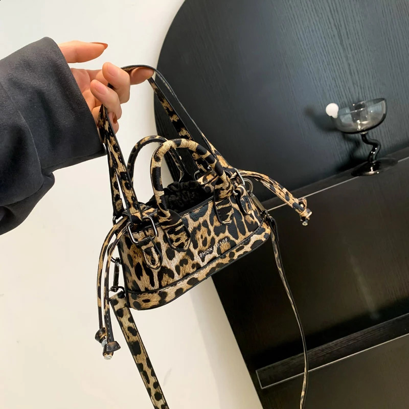 Mini Cheetah Checkerboard Print Handbag Female Evening Cosmetic Phone Drawstring Clutch PU Small Shoulder Bag 240725