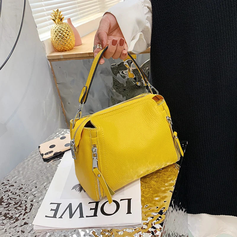 100% Genuine Leather Women Handbags Cowhide Shoulder bag Fashion y Ladies Messenger Bags High Quality Female Tote 250206