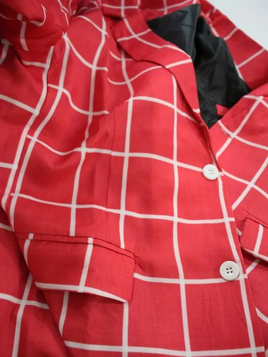 Men Blazer Mens Business Casual Suit Jacket Christmas Notch Lapel Two-button Plaid Chest Pocket Blazer Mens Coat Men Clothing 240715