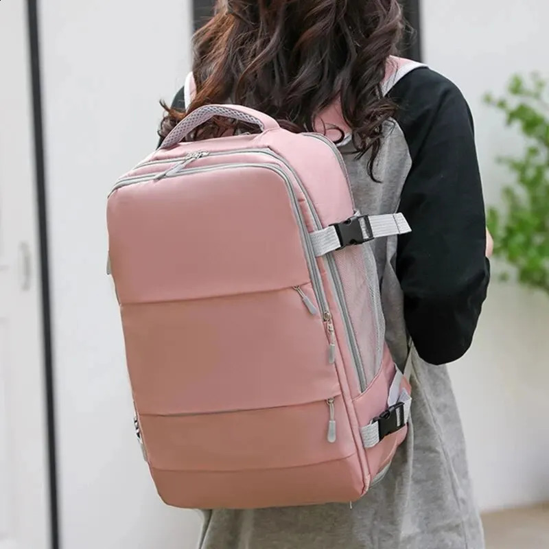 Travel Backpack Women Large Capacity Waterproof AntiTheft Casual Daypack Bag with Luggage Strap USB Charging Port Backpacks 240724