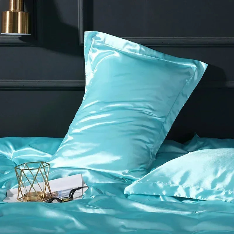 Blending Mulberry Silk Pillowcase Satin Soft Silky Two-sided Pillow Case Skin Beauty Skin Friendly Pillow Cover Solid 240725
