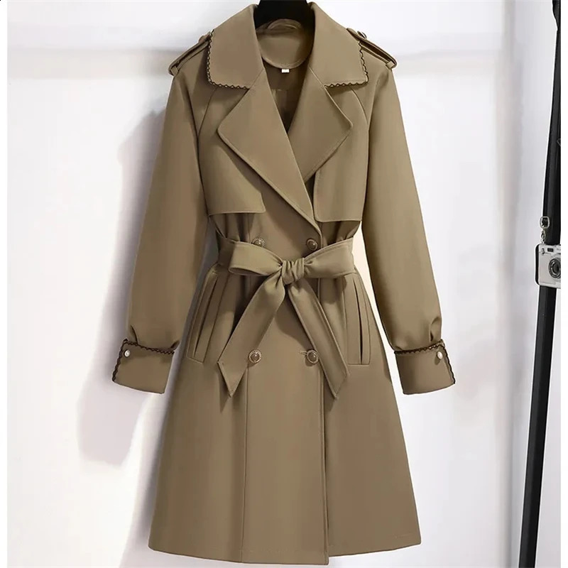 Trench Coat Women Double-Breasted Trenchcoat Female Autumn Casual Coats Windbreaker Outwear Raincoat Streetwear 240724