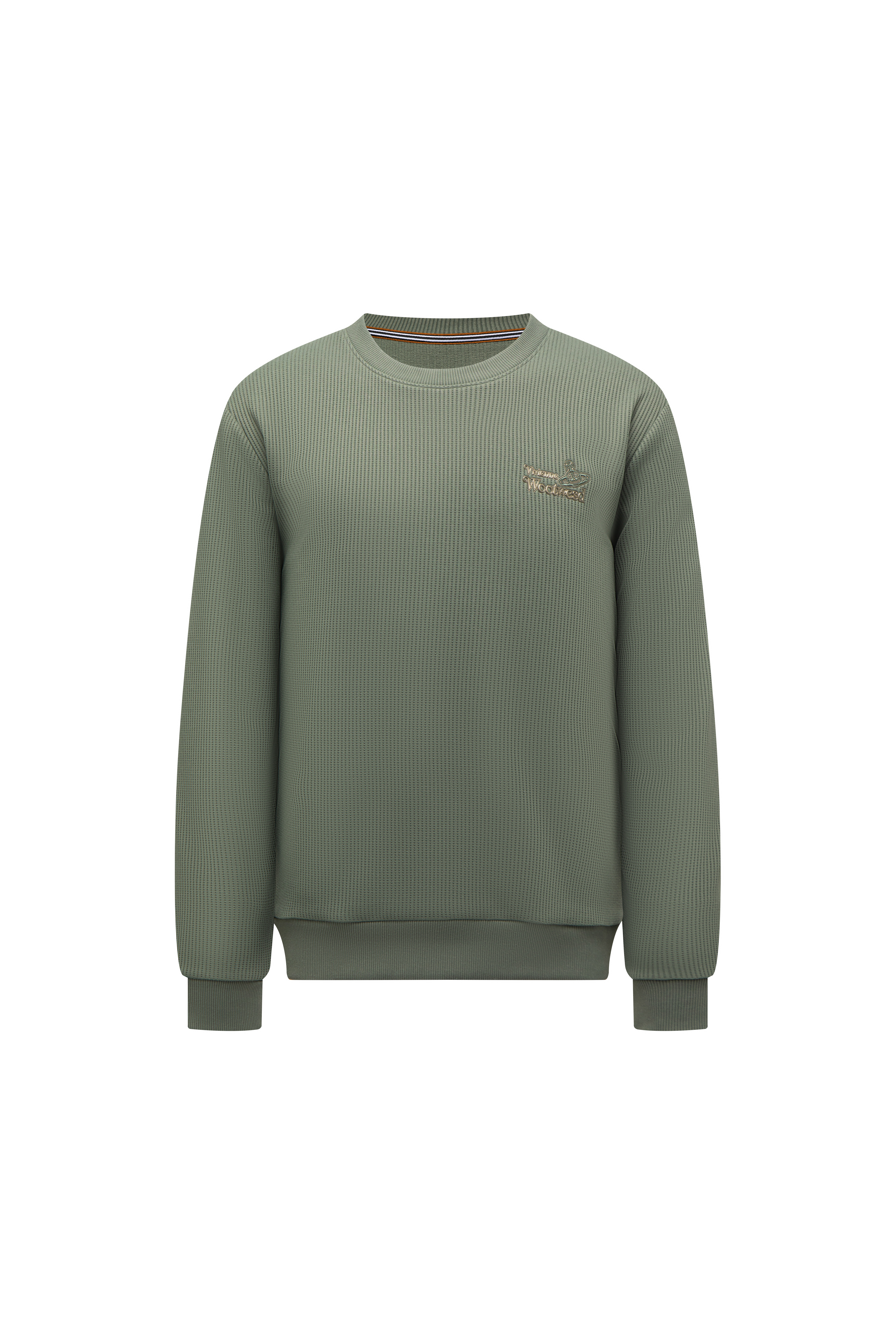 New round neck hoodie with solid color embroidery pattern 24D03