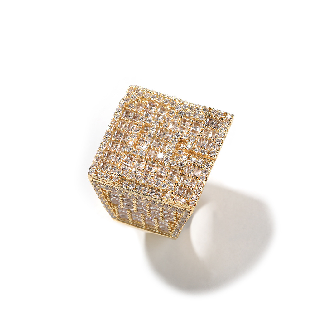 Hip Hop Custom A-Z Lettes Ring 18K Real Gold Plated TopBling 5A T Zircon Jewelry