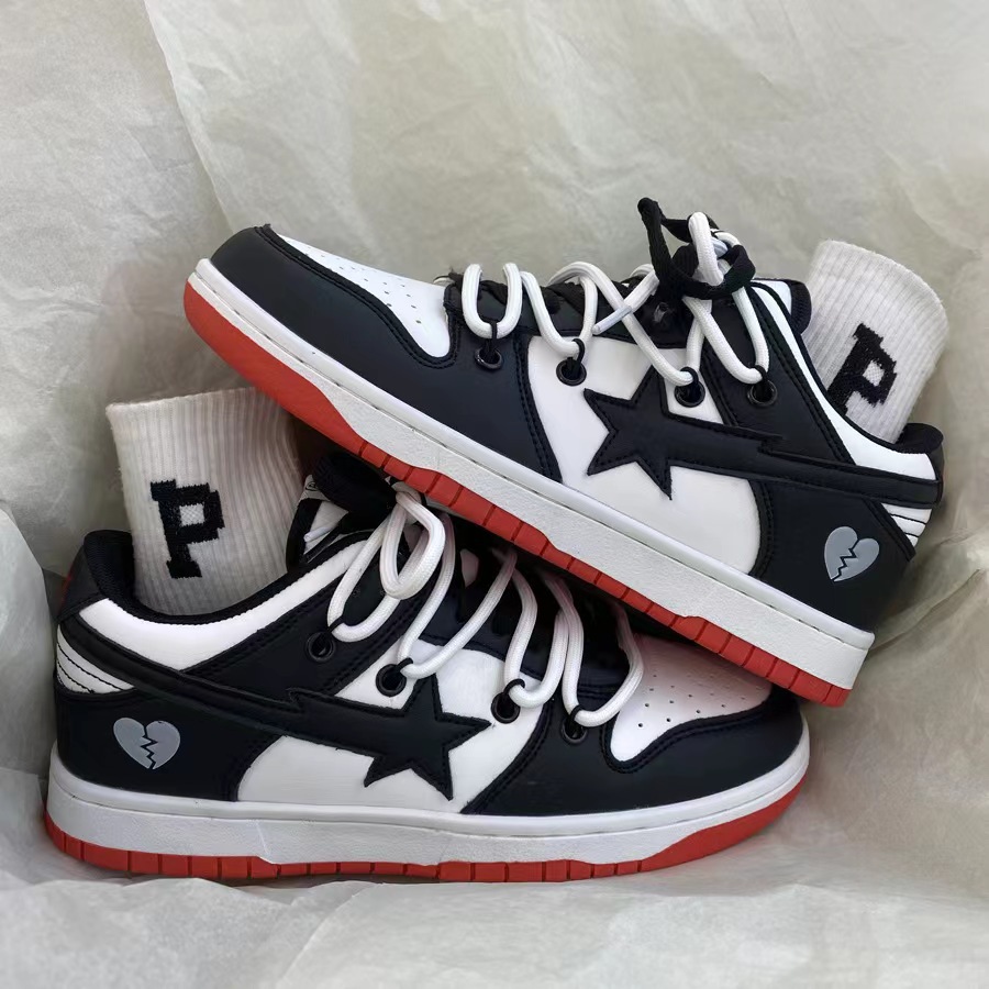 Men's and women's meteor heart double straps breathable single shoes