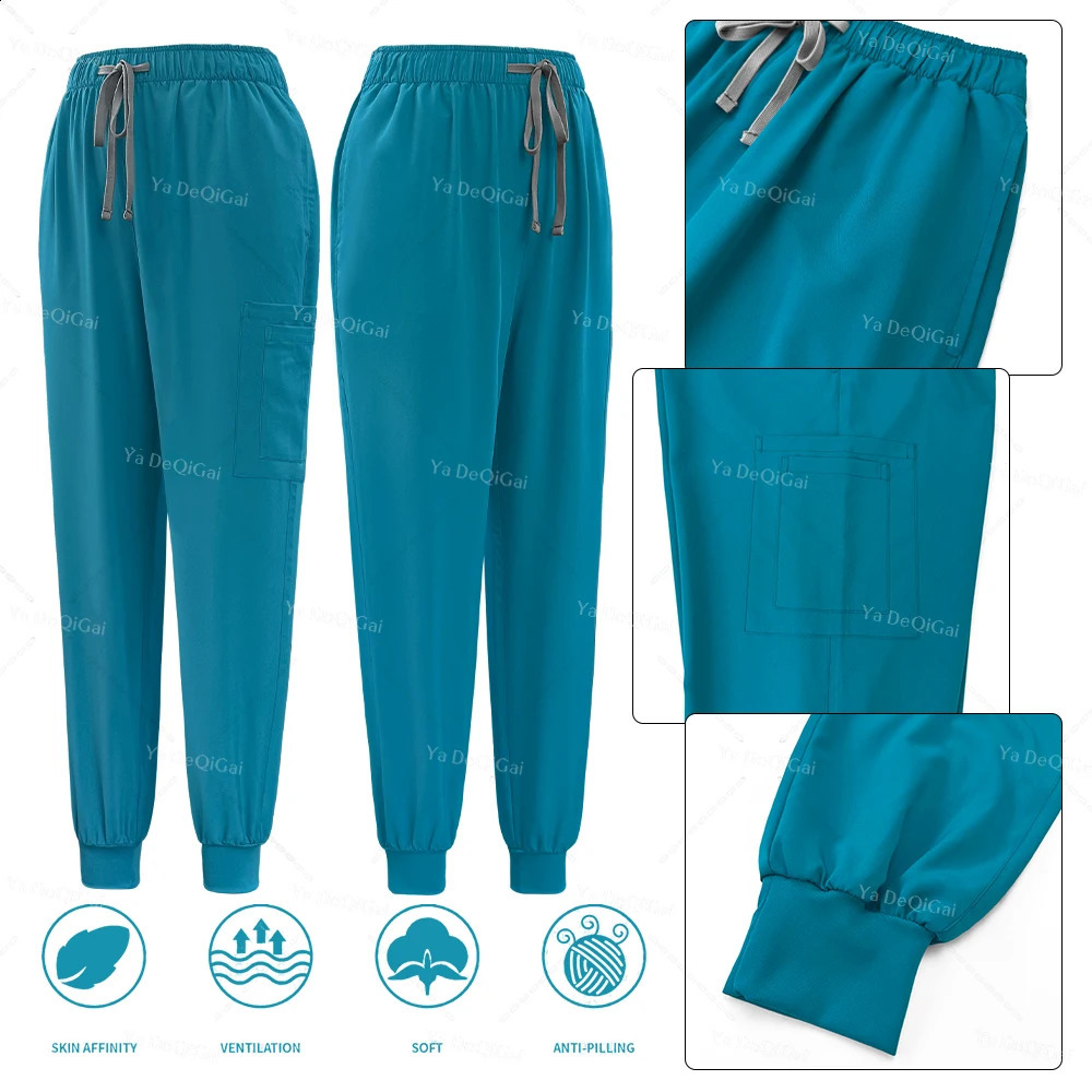 Multicolor Work Clothes Nursing Surgery Workwear Scrubs Set Pocket Top Jogger Pants Nurse Uniforms Pet Shop Doctor Suits 240716