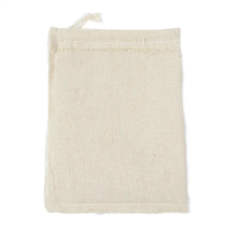 Beige cotton linen drawstring bag multi size coin money card holder gift jewelry cosmetics travel washing storage 240724Zl