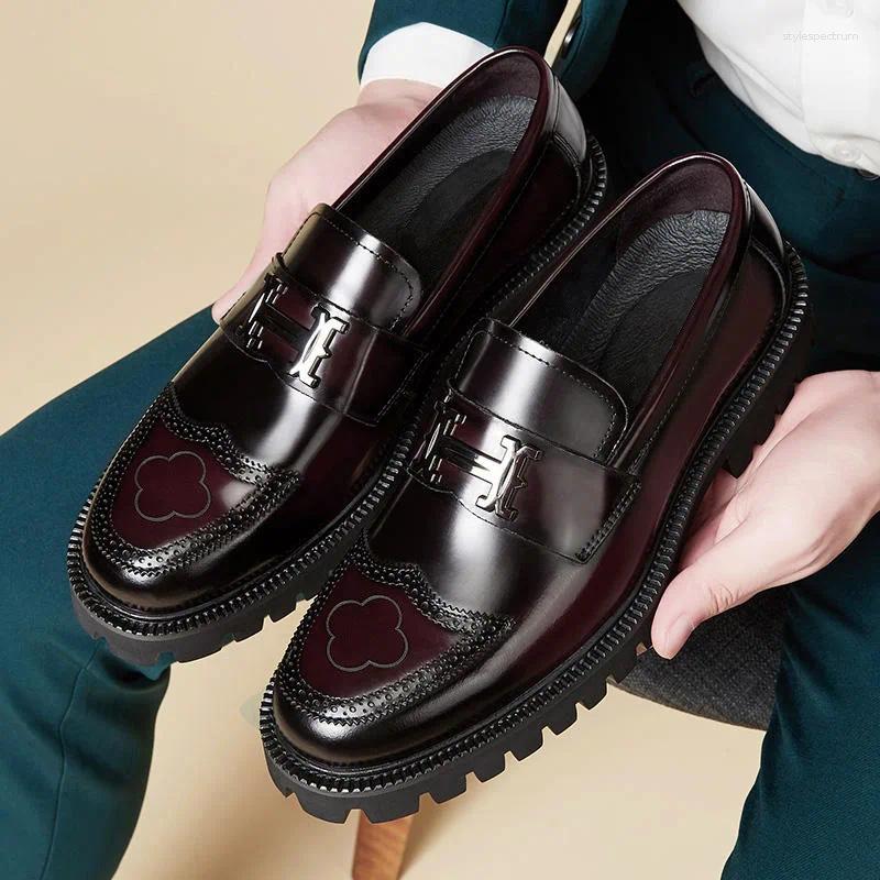 Casual Shoes Leather Men Dress Slip On Loafers Moccasins Boat