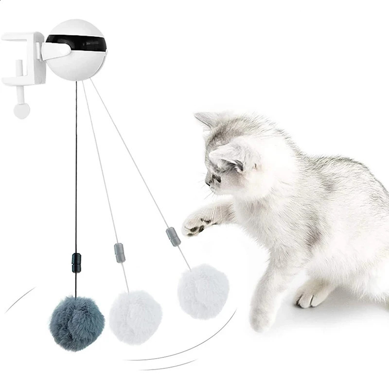 Electronic Motion YoYo Lifting Ball Electric Flutter Cat Teaser Rotating Interactive Puzzle Pet Toy 240724