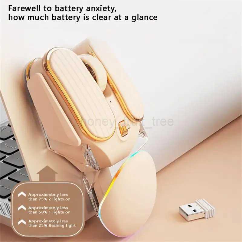 RYRA Rechargeable 2.4G USB Wireless Mouse Bluetooth Gamer Gaming Mouse Computer Ergonomic Mause Silent Mice For Laptop Tablet PCM240725