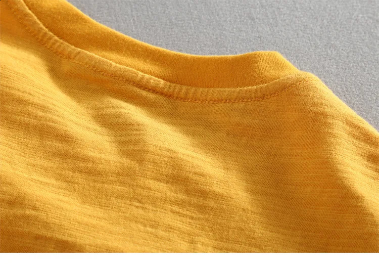 Mens Vintage Solid Bamboo Cotton Long Sleeve T-Shirt Male Tops O-Neck Casual Thin Tees Slub T Shirts 240812