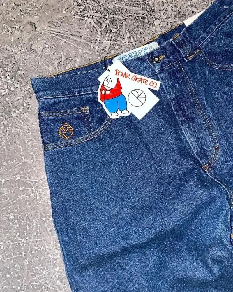 Men's Jeans Polar Skate Brand Vintage Embroidery Y2k Pant Haruku Gothic High Waist Streetwear Cargo Denim Pants Men Clothing