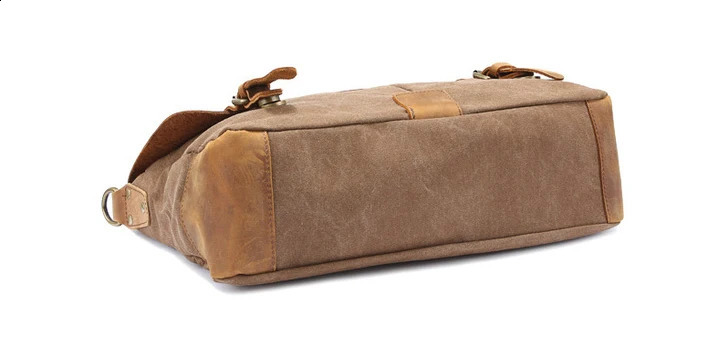 Vintage Leather Canvas Business Portfolio men office bag male canvas briefcase attache case document tote 240722 ebad