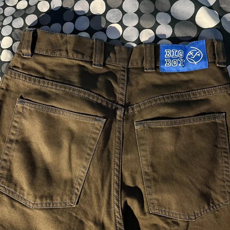 Men's Jeans Polar Skate Brand Vintage Embroidery Y2k Pant Haruku Gothic High Waist Streetwear Cargo Denim Pants Men Clothing