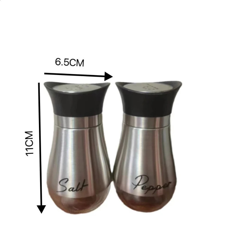 2 pcs Refillable Salt Pepper Shakers Set Spice Bottles Container for HomeRestaurant and Picnic - 3.4oz Kitchen Accessories 240725