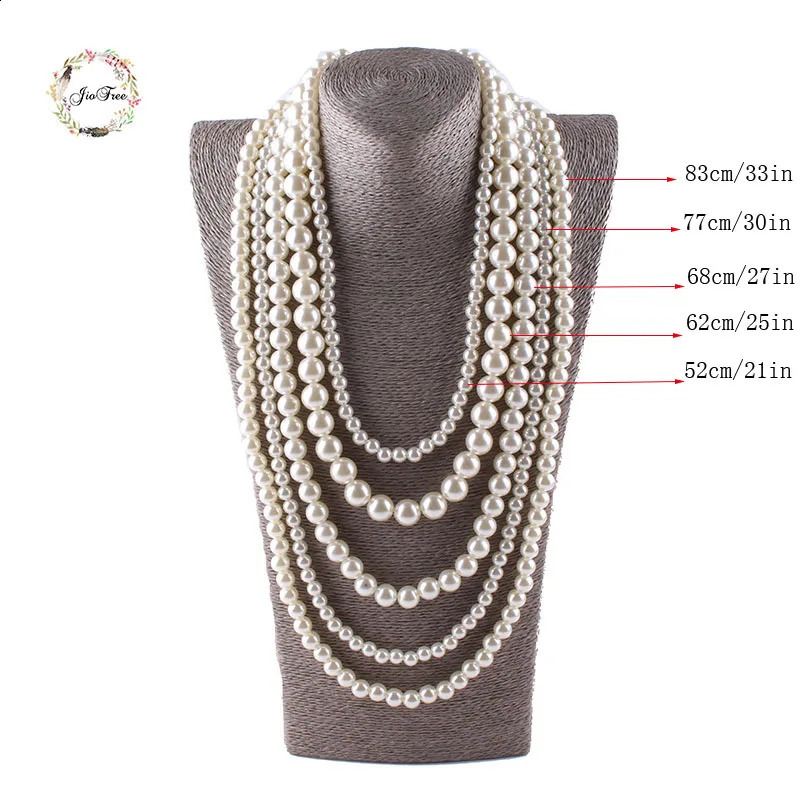 JIOFREE big beads Simulated Pearl Necklace multi layer necklace Statement Necklace women Bohemian party women jewelry 240719bj