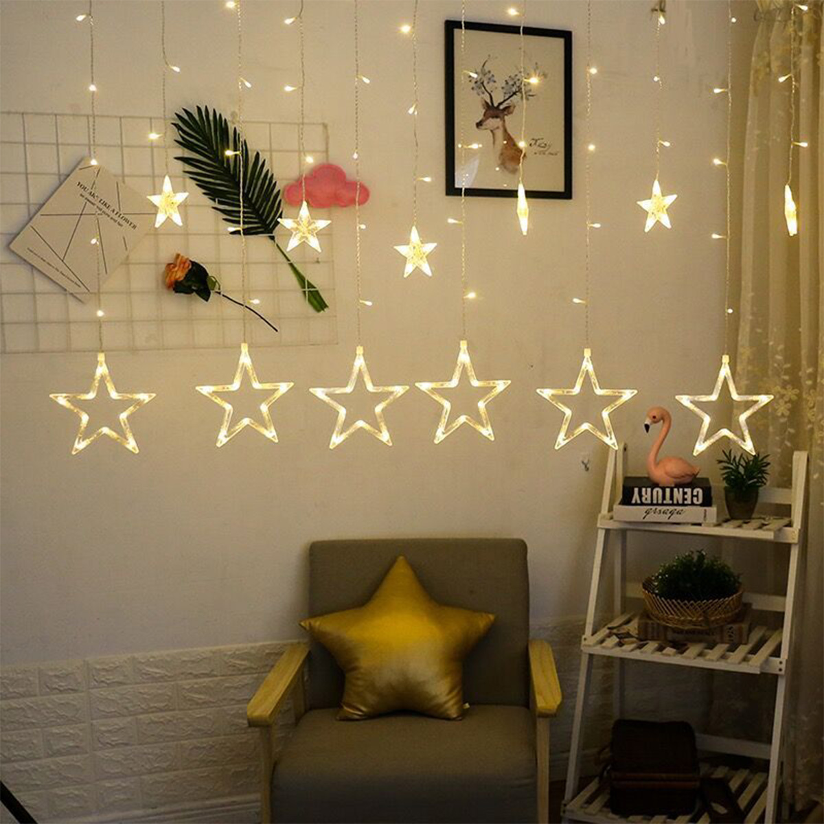 LED Solar Star Light String Outdoor Waterproof Holiday Yard Decoration Colorful Light String