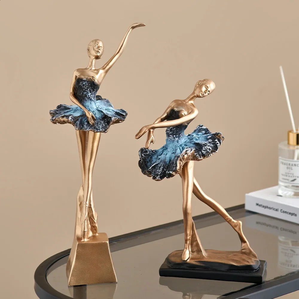 Aesthetic Elegant Ballet Girl Statue Decorative Ornaments Living Room TV Cabinet Decoration Accessories Home Decor Crafts 240724