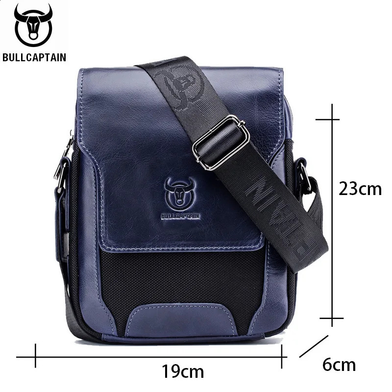 BULLCAPTAIN Man Messenger Bag Men Genuine Leather Shoulder Bags Business Crossbody Casual Male Handbag 251014