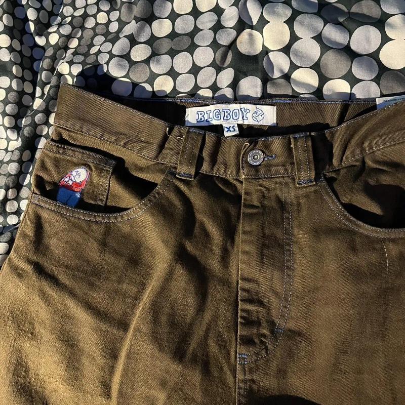 Men's Jeans Polar Skate Brand Vintage Embroidery Y2k Pant Haruku Gothic High Waist Streetwear Cargo Denim Pants Men Clothing