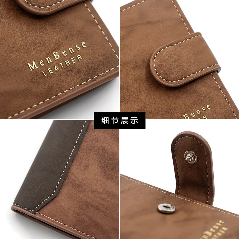 PT045,Mens Black/brown/coffee Business Holder Case Male Short Purse PU Leather Money Bag for Men Credit Card Wallet 240724