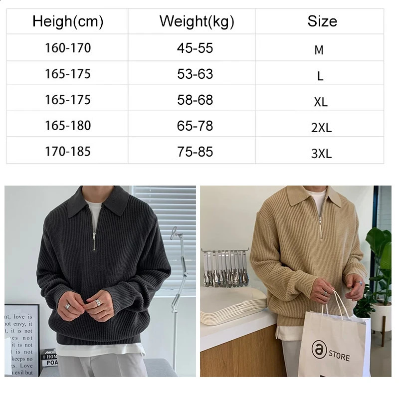 Men Korean Fashion Knitwear Harajuku Knit Sweater Casual Pullovers Jumpers Warm Sweatshirts Vintage Sweaters Man Winter Clothing 240715