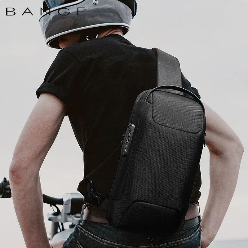 BANGE Chest Bag Antithief Men Crossbody Waterproof Shoulder Bags USB Charging Short Trip For Male Travel Pack 240723