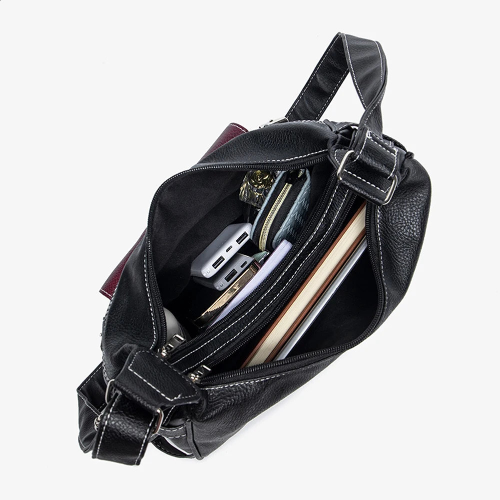 Y2K Vintage Crossbody Bag Womens Tote High Quality PU Leather Shoulder Hip Hop Messenger Female Large Handbag 240729