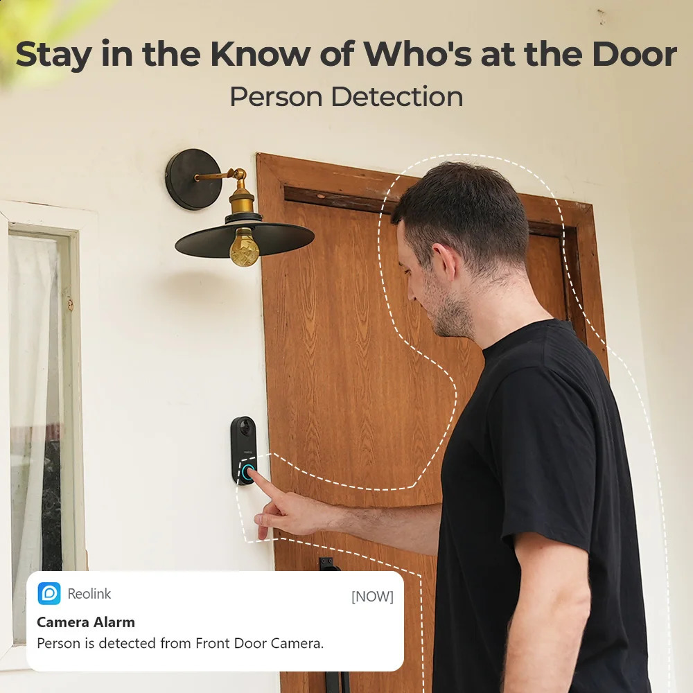 Reolink 2KVideo Doorbell WiFi and PoE Smart Outdoor Home Video Intercom Human Detection Wired Doorbell Supports Chime Alexa 240925