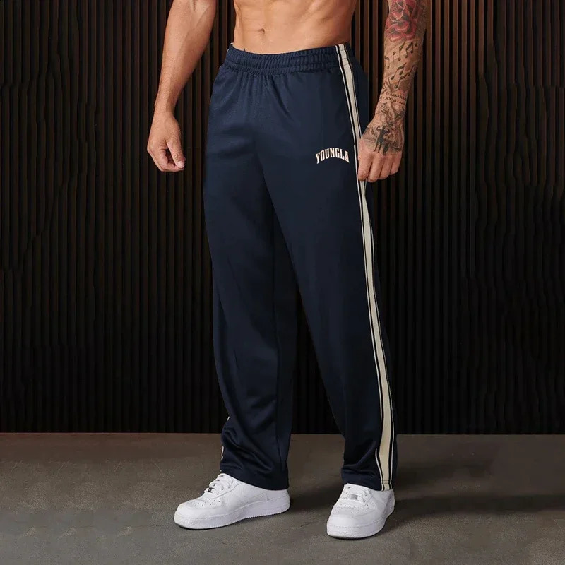 YA Mens Sweatpants Printing Autumn Winter Joggers Gym Running Sports Fitness Cotton Mid wait Drawstring Casual Pants 240819