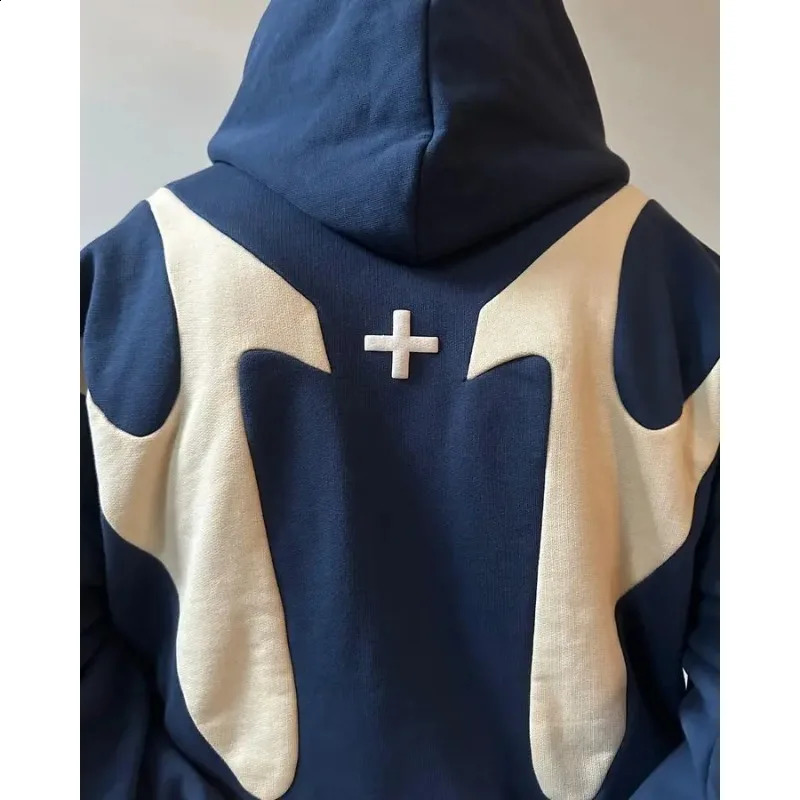 Streetwear Y2K Zip Up Hoodie Men Women Style Gothic Long Sleeve Jacket Sweatshirt Harajuku Hip Hop Oversized Hoodie Clothes 240725