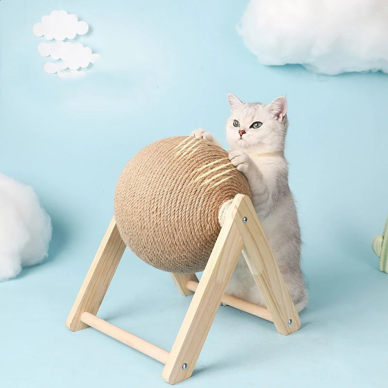 Cat Scratching Ball Toy Kitten Sisal Rope Board Grinding Paws Toys Cats Scratcher Wearresistant Pet Furniture supplies 240724