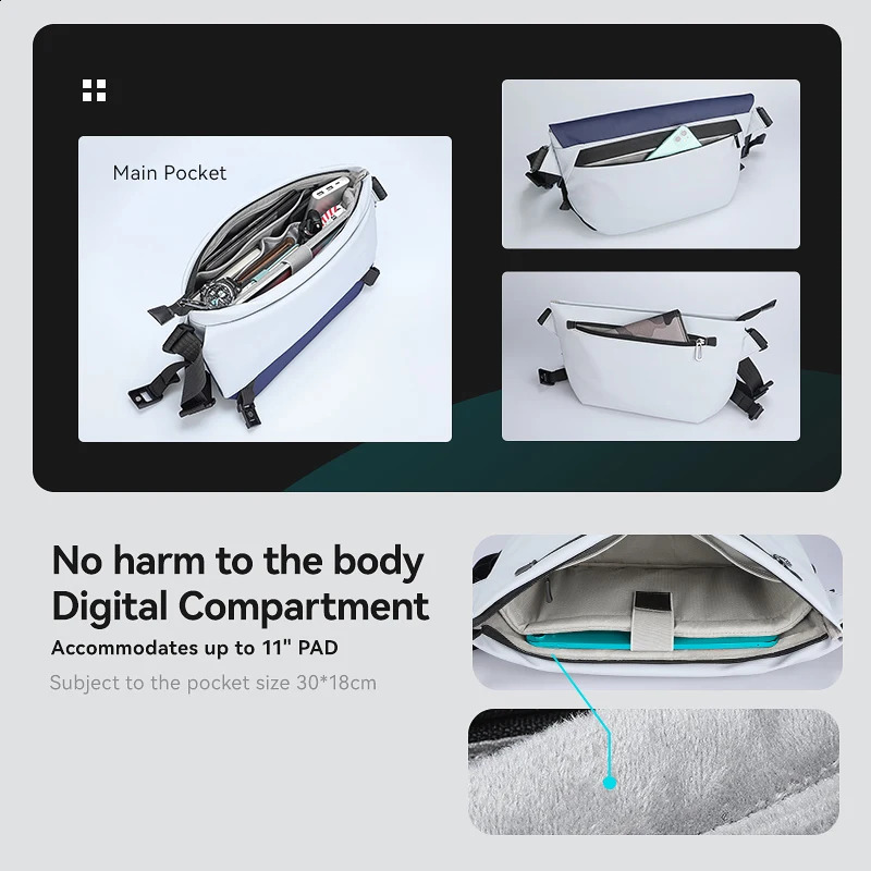 MARK RYDEN Sling Bag Men Messenger Fits 11 inch ipad Crossbody Shoulder Ykk Zipper 240723