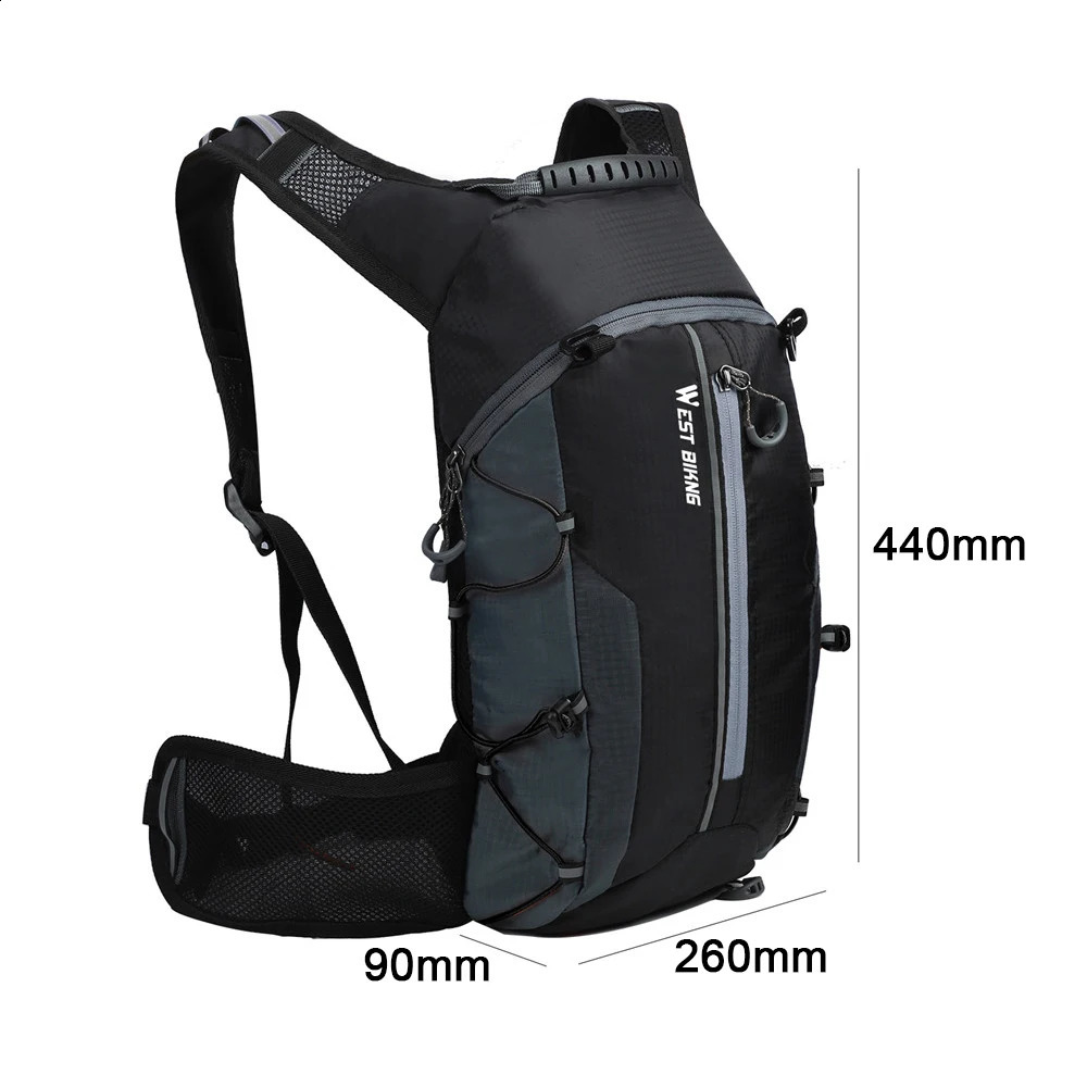 WEST BIKING Waterproof Bicycle Bag Cycle Backpack Breathable 10L Ultralight Bike Water Bag Climbing Cycle Hydration Backpack 240905
