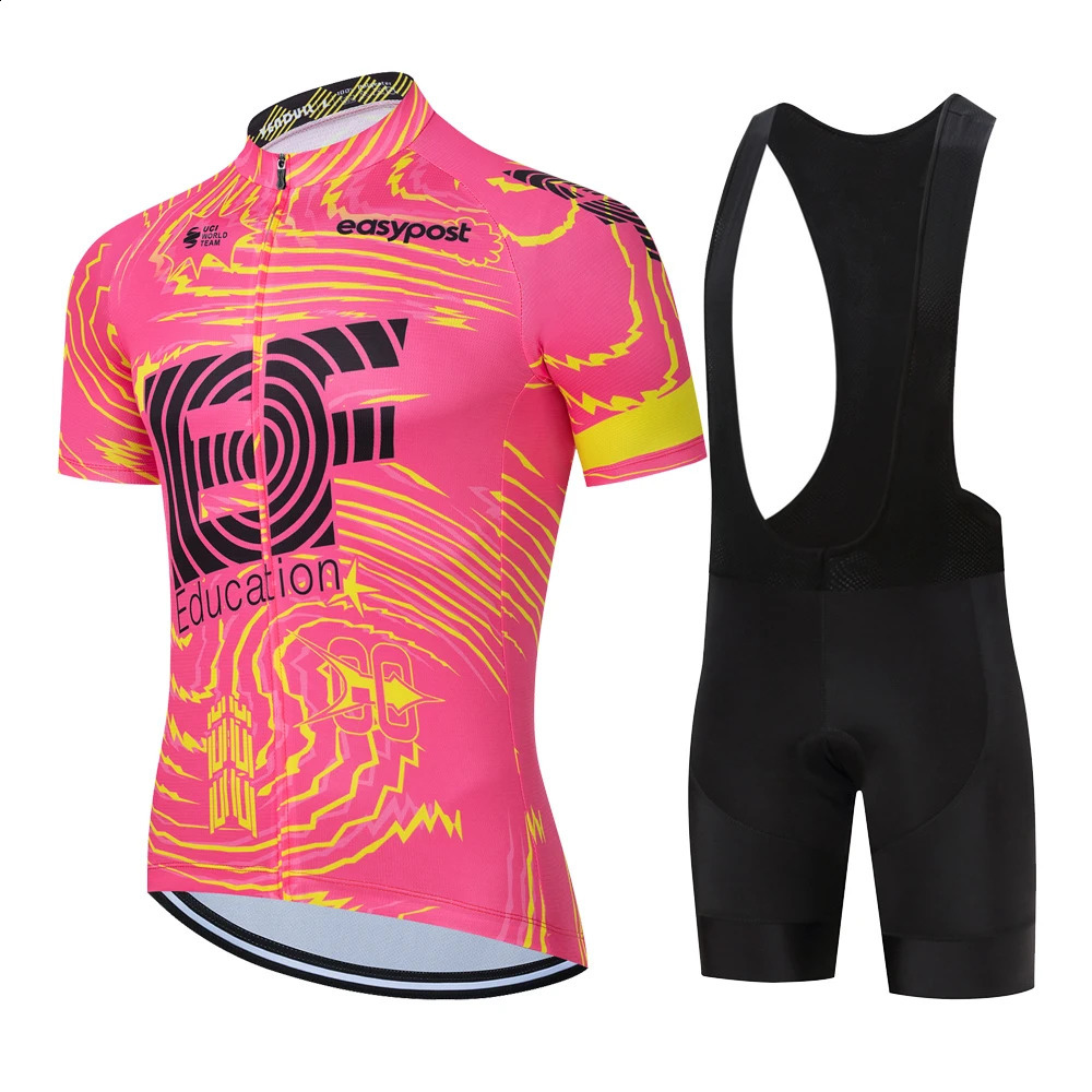 Pro Men Short Sleeve Jersey Sets Ropa Ciclismo Hombre Summer Cycling Clothing Triathlon Bib Shorts Suit Bike Uniform 240722